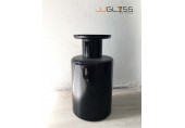 BLACK-H0964-37TL - แจกันแก้ว แฮนด์เมด สีดำ ความสูง 36 ซม.